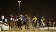 Action during the 12th Al Rayyan Meeting at Al Rayyan Racecourse yesterday.