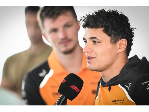 McLaren’s Lando Norris at the Lusail International Circuit ahead of the Formula One Qatar Grand Prix 2025 yesterday.