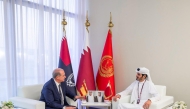Minister of Interior and Commander of the Internal Security Force (Lekhwiya) H E Sheikh Khalifa bin Hamad bin Khalifa Al Thani meeting Director General of the National Police of the Kingdom of Spain H E Francisco Pardo Piqueras. 
