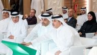 Minister of Environment and Climate Change H E Dr. Abdullah bin Abdulaziz bin Turki Al Subaie, Minister of Transport H E Sheikh Mohammed bin Abdulla bin Mohammed Al-Thani, and other officials during the symposium.