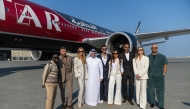 Qatar Airways Group Chief Executive Officer, Engr. Badr Mohammed Al-Meer with the airline’s star partners during the launch of the airline’s new F1-themed livery. 