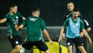 Algeria players prepare for match against Sudan.