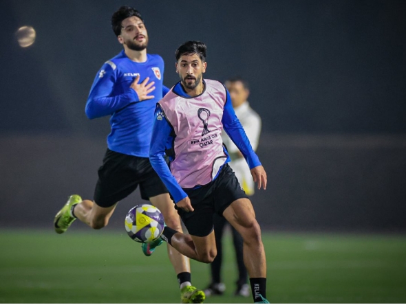 Jordan players take part in a training session.