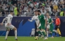 Palestine and Syria players in action during their final Group A match at Education City Stadium yesterday.