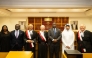 H E The Rt. Hon. Lord John Thomas, President of the Court, and Faisal bin Rashid Al-Sahouti, CEO of the Qatar International Court receiving Attorney General and Minister of Justice of Gambia, H E Dawda Jallow during the meeting.