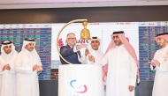 Officials during the listing of Mosanada Facilities Management Services at the Qatar Stock Exchange, yesterday. Pic: Salim Matramkot