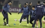 Al Duhail players take part in a training session in Tabriz, Iran, yesterday.