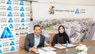 CEO of Al Faleh Educational Holding Sheikha Anwar Al Thani and Managing Director of Wellington College International Paresh Thakrar signing the agreement.