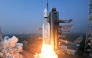 This handout photograph taken and released on December 24, 2025 by the Indian Space Research Organisation (ISRO) shows ISRO's launch vehicle LVM3-M6 carrying the United States’ next-generation BlueBird Block-2 communication satellite of AST SpaceMobile lifting off from the launch pad at the Satish Dhawan Space Centre in Sriharikota in India's Andhra Pradesh state. (Photo by Indian Space Research Organisation (ISRO) / AFP) 