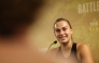 Belarus' Aryna Sabalenka speaks during a news conference in Dubai on December 28, 2025. (Photo by Amr Alfiky / Pool / AFP)
