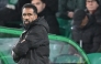 (FILES) Celtic's French head coach Wilfried Nancy looks out from the touchline during the UEFA Europa League league stage football match between Celtic and Roma at Celtic Park in Glasgow on December 11, 2025. (Photo by ANDY BUCHANAN / AFP)