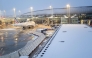 (FILES) This photograph shows an Air France aircraft with snow on the tarmac at the Roissy-Charles de Gaulle airport in Roissy-en-France, in the northern outskirts of Paris, on November 21, 2024. (Photo by Valery HACHE / AFP)