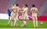 Al Rayyan's Roger Guedes (left) celebrates with teammates.