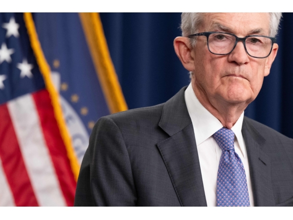 (Files) US Federal Reserve Board Chairman Jerome Powell speaks during a news conference following a Federal Open Market Committee (FOMC) meeting in Washington, DC, on December 10, 2025. (Photo by Saul Loeb / AFP)