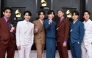 (Files) South Korean boy band BTS arrives for the 64th Annual Grammy Awards at the MGM Grand Garden Arena in Las Vegas on April 3, 2022. (Photo by Angela Weiss / AFP)
 