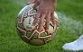 The golden ball, specially made for the final is seen ahead of a training session in Rabat on January 17, 2026, on the eve of the Africa Cup of Nations (CAN) final football match between Senegal and Morocco. (Photo by Sebastien Bozon / AFP)