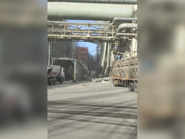 This photo taken with a mobile phone on Jan. 18, 2026 shows the site of an explosion at a factory in Baotou, north China's Inner Mongolia Autonomous Region. Xinhua