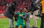 Senegal's forward #10 Sadio Mane and team members celebrate their victory at the end of the Africa Cup of Nations (CAN) final football match between Senegal and Morocco at the Prince Moulay Abdellah Stadium in Rabat on January 18, 2026. (Photo by FRANCK FIFE / AFP)