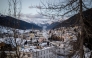 A photograph taken on January 19, 2026 shows a general view of the Alpine resort of Davos on the opening day of the World Economic Forum (WEF) annual meeting. (Photo by Fabrice Coffrini / AFP)