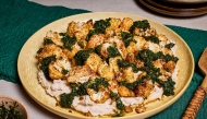 Roasted Cauliflower With White Bean Puree. Photo credit: Marvin Joseph/The Washington Post; food styling by Carolyn Robb
