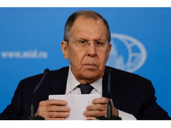 Russian Foreign Minister Sergei Lavrov delivers his annual end-of-year press conference at the Russian Foreign Ministry headquarters in Moscow on January 20, 2026. (Photo by Tatyana Makeyeva / AFP)