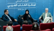 Media Advisor to the Arabic Book Award Dr. Hanan Al Fayyad (centre) with officials during the press conference. 