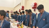 Students during the food festival.