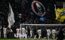 Juventus' players celebrate with supporters after winning the Italian Serie A football match between Juventus and Napoli at the Allianz Stadium in Turin on January 25, 2026. (Photo by Marco BERTORELLO / AFP)