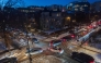 Cars remain in a near standstill as traffic gridlocks in the Dupont Circle neighborhood on January 29, 2026 in Washington, DC. (Photo by Tom Brenner/Getty Images/AFP)