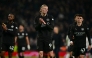 Manchester City's English midfielder #47 Phil Foden (R), Manchester City's Norwegian striker #09 Erling Haaland (C) and Manchester City's Ghanaian midfielder #42 Antoine Semenyo (L) react at the end of the English Premier League football match between Tottenham Hotspur and Manchester City at the Tottenham Hotspur Stadium in London, on February 1, 2026. (Photo by Ben STANSALL / AFP) 
