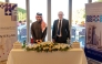 Chairman of Essa Al Sulaiti Law Firm, Essa bin Mohammed Al Sulaiti and Chairman of Interlaw Global, Michael Pattinson at the signing event.