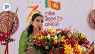 Ambassador of Sri Lanka H E Roshan Sithara Khan Azard speaking during the Sri Lankan National Day celebrations. PicS: Salim Matramkot/The Peninsula