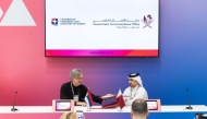 Director of GCO H E Sheikh Jassim bin Mansour bin Jabor Al-Thani and CCIS President H E Marko Cadez signing the MoU. 