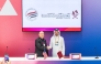GCO Director and Chairman of the Permanent Web Summit Organizing Committee H E Sheikh Jassim bin Mansour bin Jabor Al-Thani and Chairman of AmCham Jay Turk during the MoU signing.