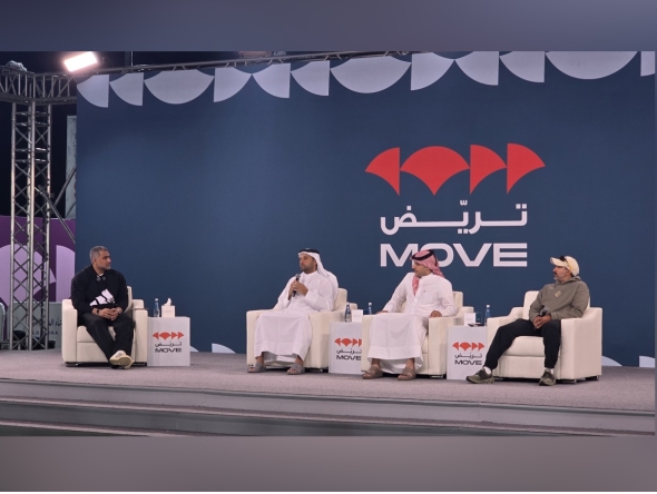 From Left to Right: CEO of the Samla Race Organizing Committee, Azzam Al-Mannai, President of the Qatar Cycling and Triathlon Federation, Abdulaziz Al Tamimi, and CEO of A13 Academy, Abdullah Shaheen Al Kaabi.