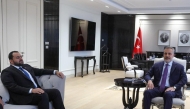 Minister of State at the Ministry of Foreign Affairs H E Dr. Mohammed bin Abdulaziz bin Saleh Al Khulaifi meeting with Minister of Foreign Affairs of Turkiye H E Hakan Fidan in Ankara yesterday. 