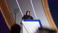 Minister of Education and Higher Education H E Lolwah bint Rashid bin Mohammed Al Khater addressing the 19th Qatar Education Excellence Award ceremony.