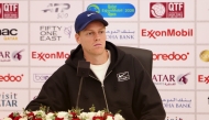 Italy's Jannik Sinner during a press conference in Doha, yesterday.