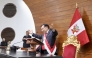 Jose Balcazar speaks after being sworn in as president of Peru at the Congress of the Republic of Peru, in Lima, Peru, on Feb. 18, 2026. (Peru's Congress/Handout via Xinhua)