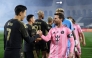 Lionel Messi #10 of Inter Miami CF. greets Son Heung-Min #7 of Los Angeles FC prior to the MLS match between Los Angeles Football Club and Inter Miami CF at Los Angeles Memorial Coliseum on February 21, 2026 in Los Angeles, California. Photo by KEVORK DJANSEZIAN / GETTY IMAGES NORTH AMERICA / Getty Images via AFP