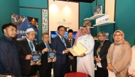 Deputy Minister in the Malaysian Prime Minister’s Department Dr. Haji Abdul Rahman bin Haji Junaidi and Executive Director of Al Sharq Media Management and Executive Director of the Halal Exhibition and Conference Eizeldin Abdelrahman with other officials during the event.