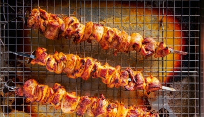 Chicken Tikka Kebabs. Photo by Rey Lopez/For The Washington Post; food styling by Carolyn Robb
