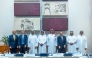 H E Dr. Mohammed bin Saleh Al-Sada and other officials during the meeting. 