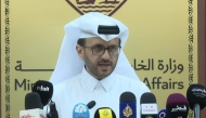 A screengrab from the press conference of Advisor to the Prime Minister and Official Spokesperson for the Ministry of Foreign Affairs Dr. Majed bin Mohammed Al-Ansari held today in Doha.
