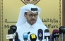 A screengrab from the press conference of Advisor to the Prime Minister and Official Spokesperson for the Ministry of Foreign Affairs Dr. Majed bin Mohammed Al-Ansari held today in Doha.
