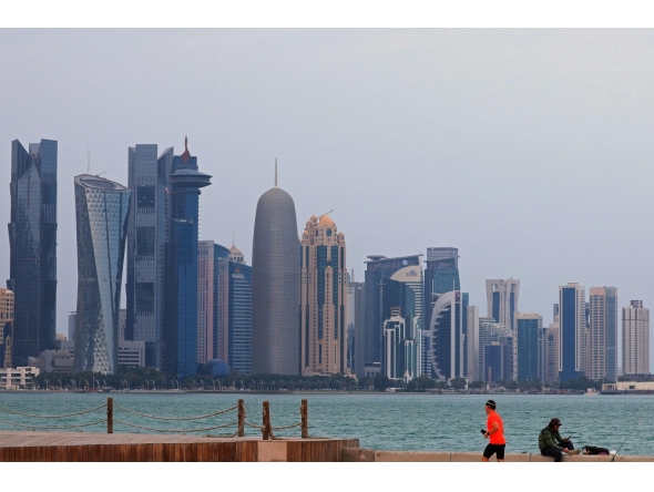 People visit the Corniche area of Doha on March 4, 2026. (Photo by Karim Jaafar / AFP)