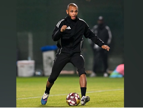Al Gharafa's Yacine Brahimi during a training session.
