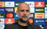Manchester City's Spanish manager Pep Guardiola looks on during a press conference at the Etihad Campus training ground in Manchester, north-west England, on March 16, 2026, on the eve of their UEFA Champions League, Last 16, second-leg football match against Real Madrid. (Photo by Paul ELLIS / AFP)
