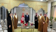 Ambassador of Qatar to Tunisia H E Zayed bin Saeed Al Khayarin with other participants during the meeting in Tunis.