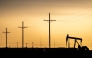 A pump jack is seen at sunset in Midland, Texas, US.
